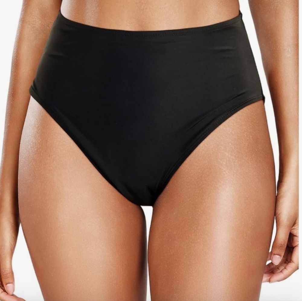 Tempt Me Black High-Waisted Bikini Bottom Size Medium Brand New